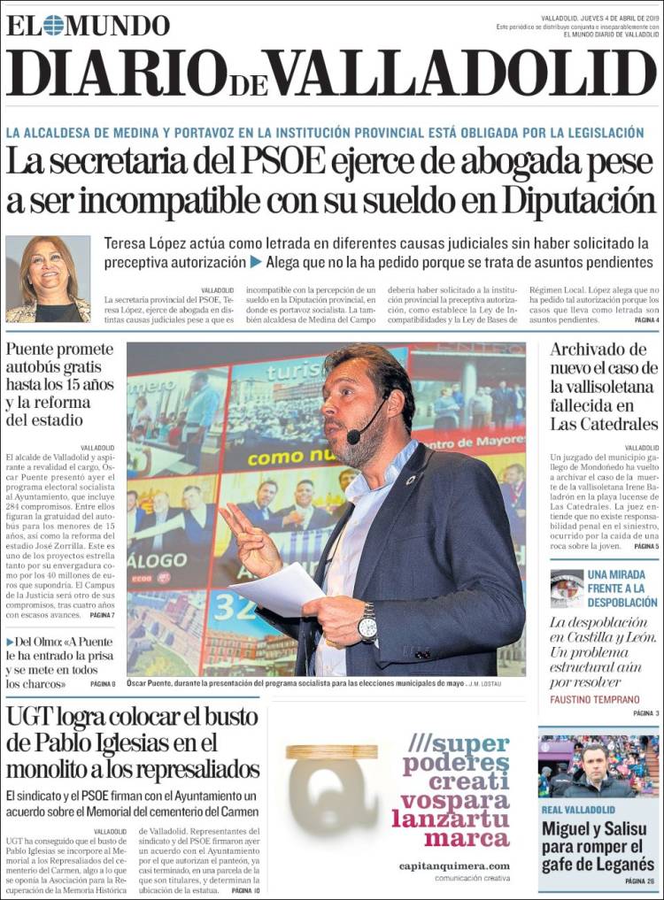 Portada de Diario de Valladolid (Espa&ntilde;a)