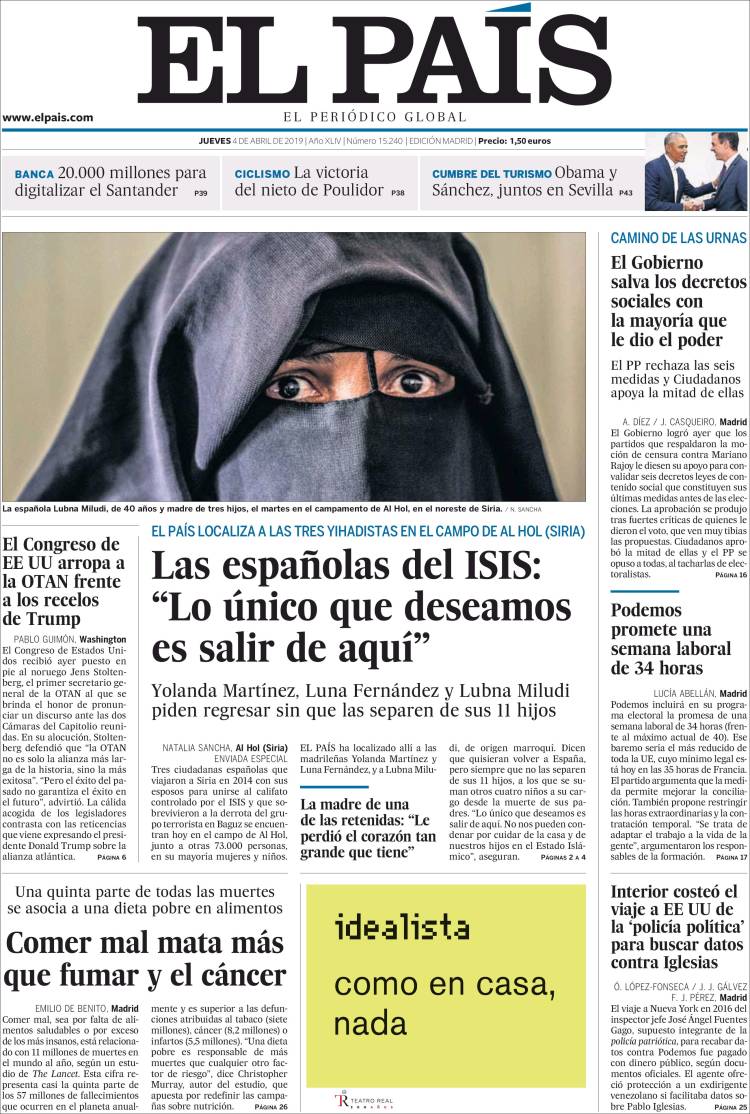 Portada de El PaÃ­s (EspaÃ±a)