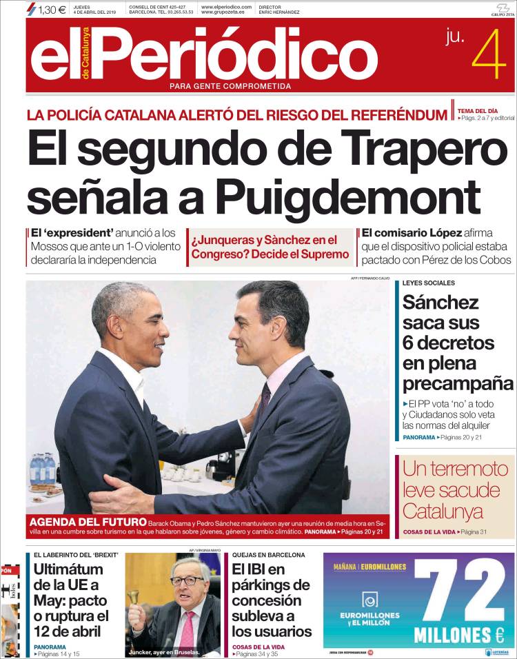 Portada de El Periódico (España)