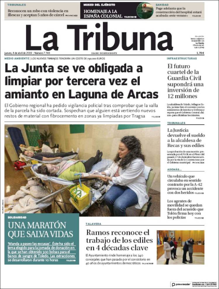 Portada de La Tribuna de Toledo (España)