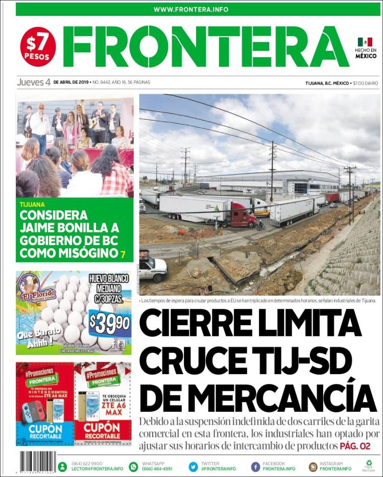 Portada de Frontera (México)