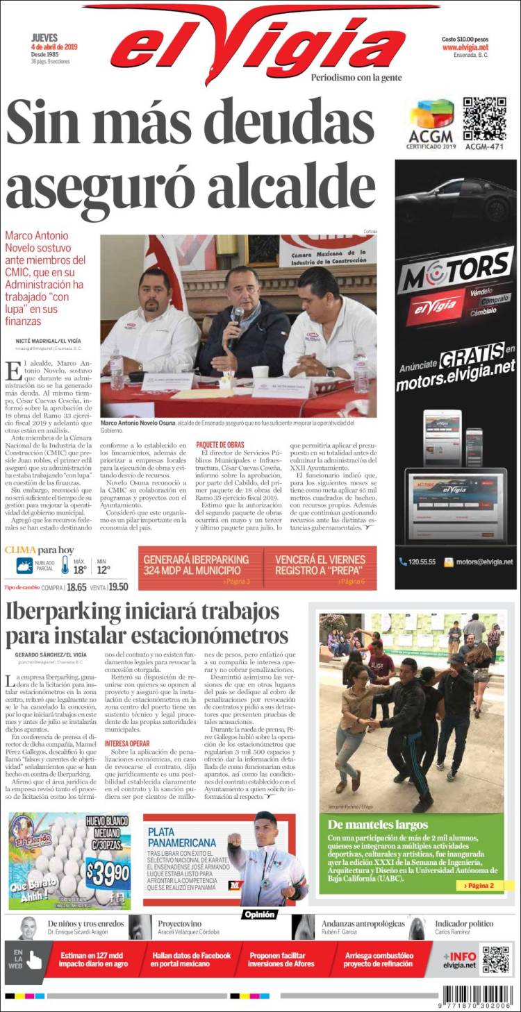 Portada de El Vigía (México)