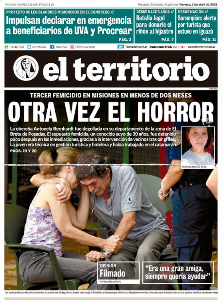 Portada de El Territorio (Argentina)