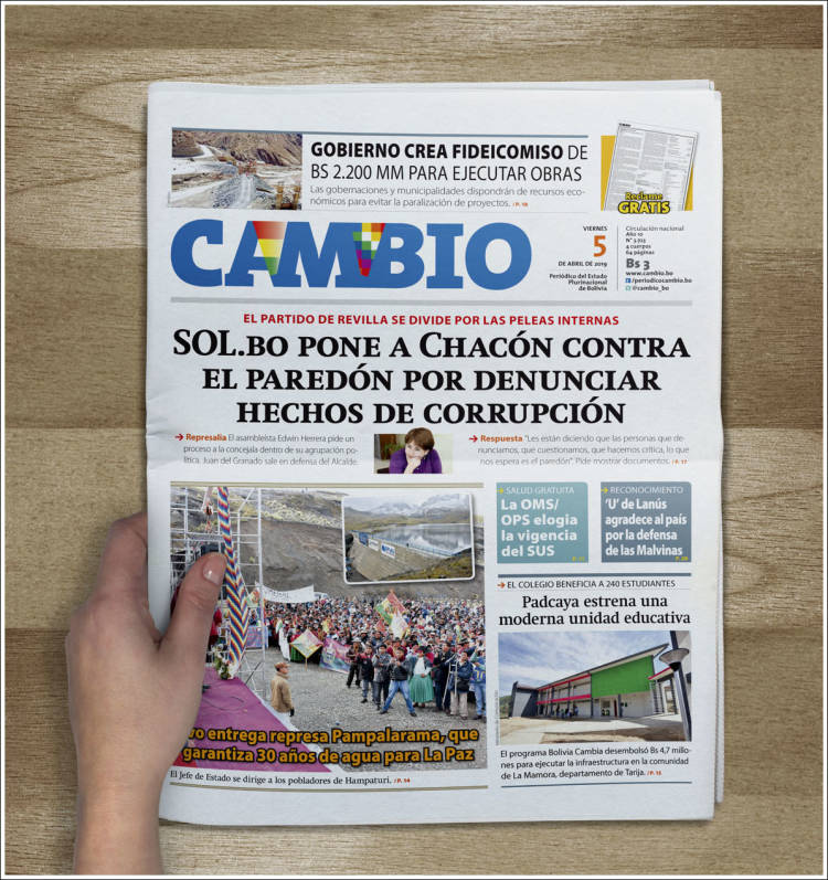 Portada de Cambio (Bolivia)