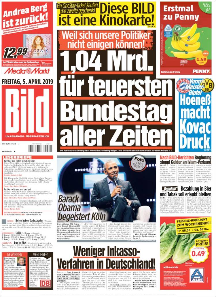Portada de Bild (Alemania)