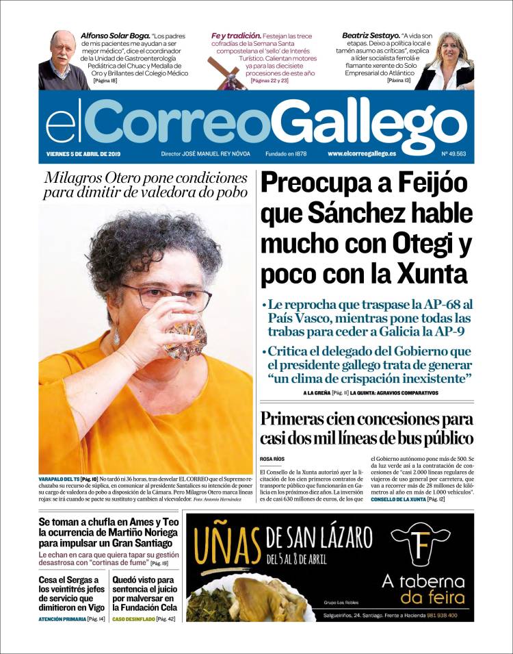 Portada de El Correo Gallego (Espa&ntilde;a)