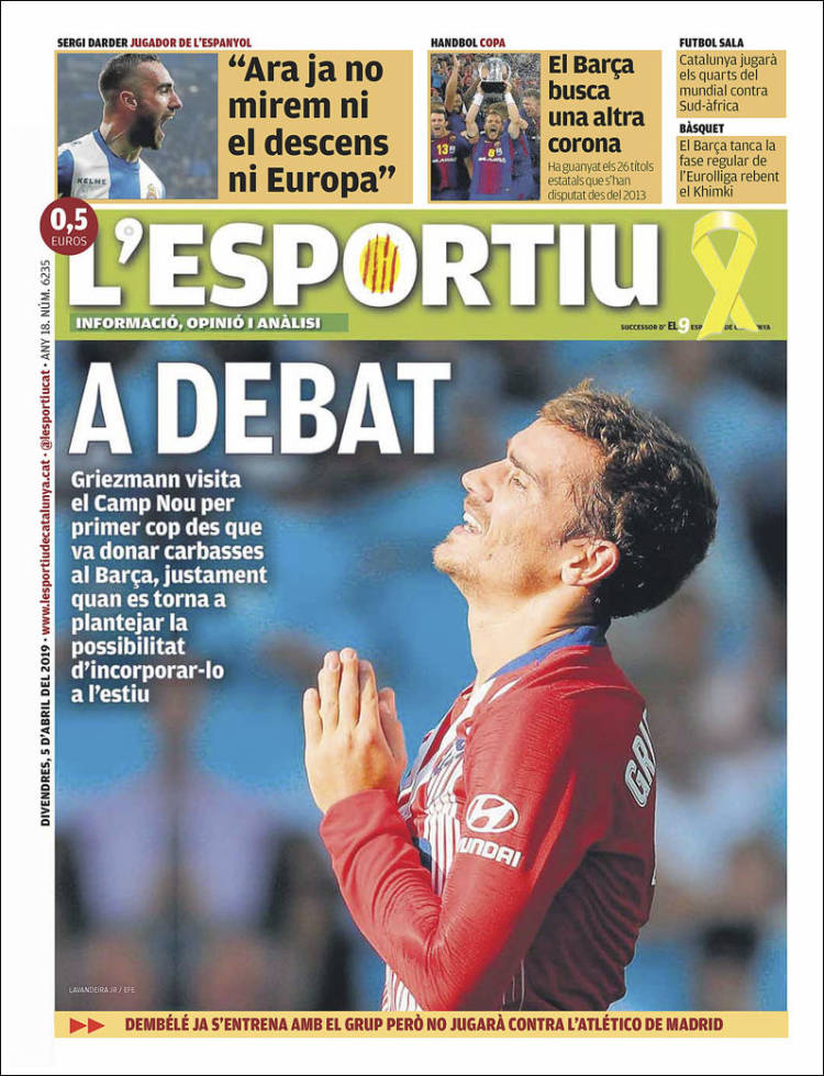 Portada de L'Esportiu (Espa&ntilde;a)