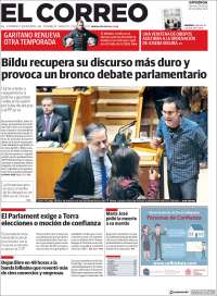 Portada de El Correo - Guipuzcoa (Espa&ntilde;a)