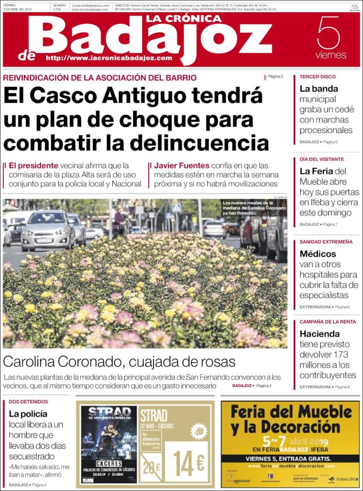 Portada de El Periódico de Extremadura (Espa&ntilde;a)