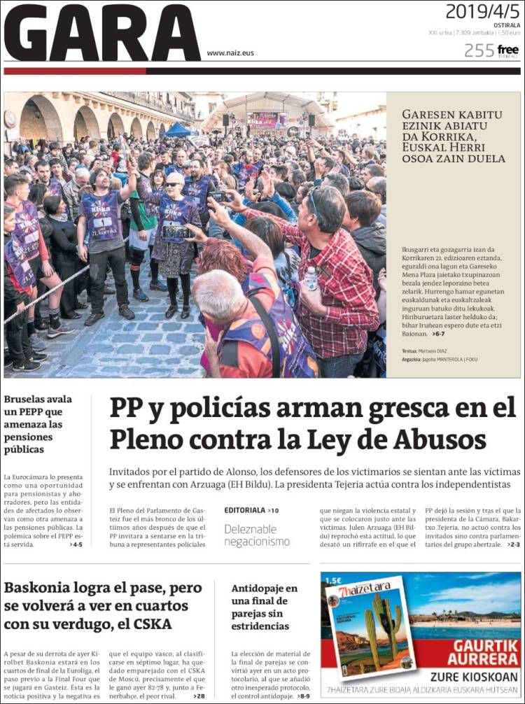 Portada de Gara (Espa&ntilde;a)