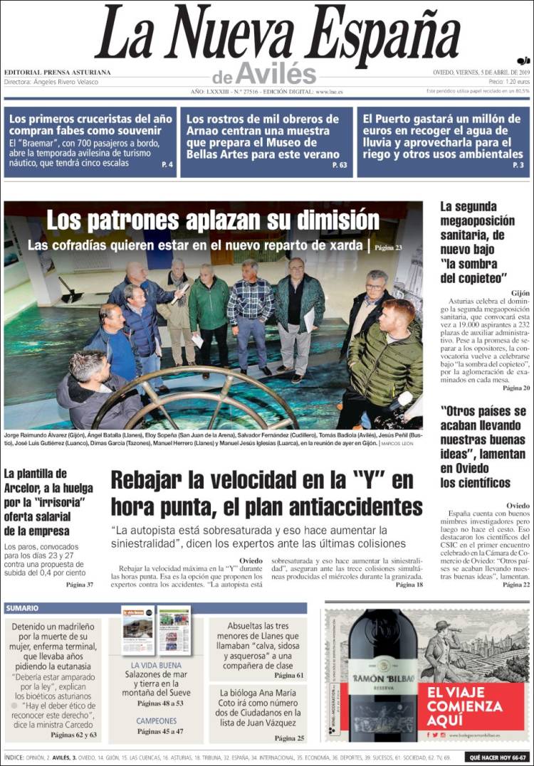 Portada de La Nueva España - Avilés (Espa&ntilde;a)