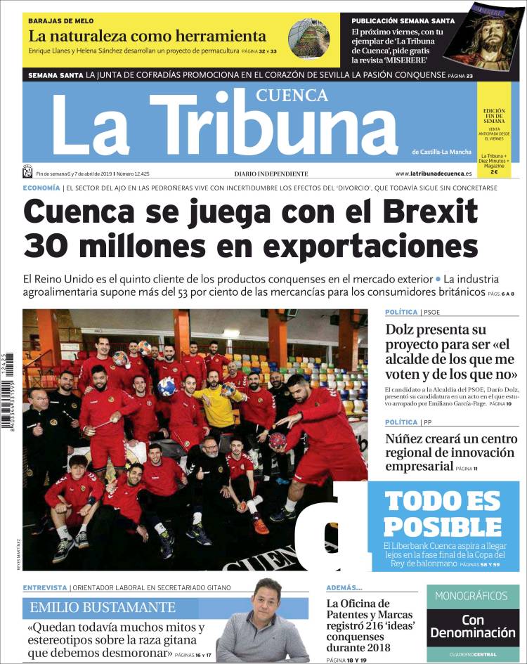 Portada de La Tribuna de Cuenca (Espa&ntilde;a)