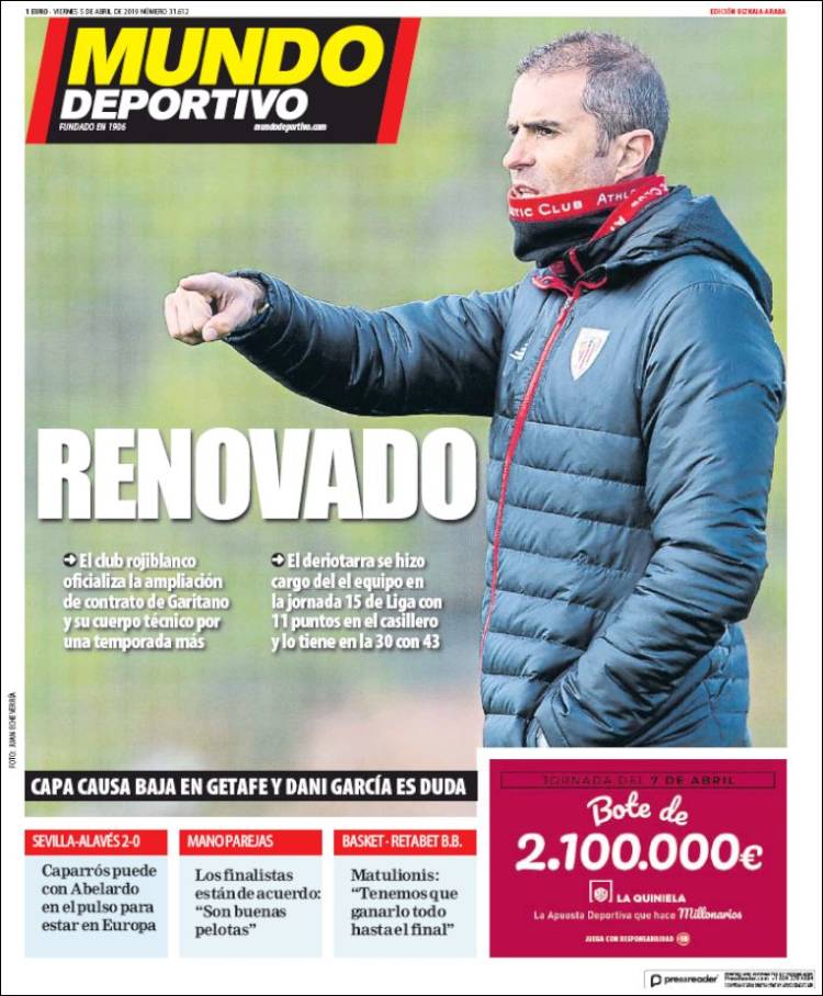Portada de Mundo Deportivo Bizkaia (Espa&ntilde;a)