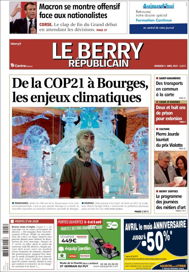 Portada de Berry Republicain (Francia)