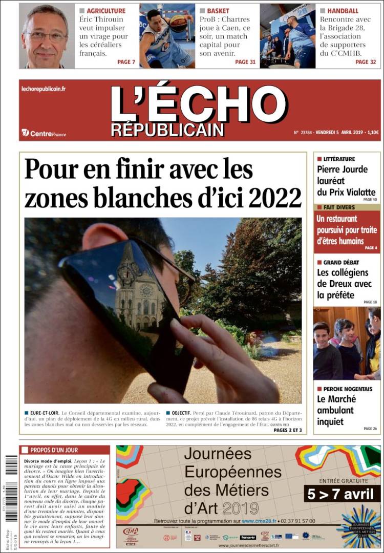 Portada de L'Echo Républicain (Francia)