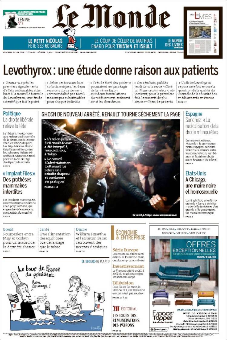 Portada de Le Monde (Francia)