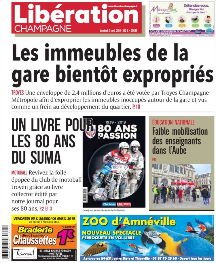 Portada de Libération Champagne (Francia)