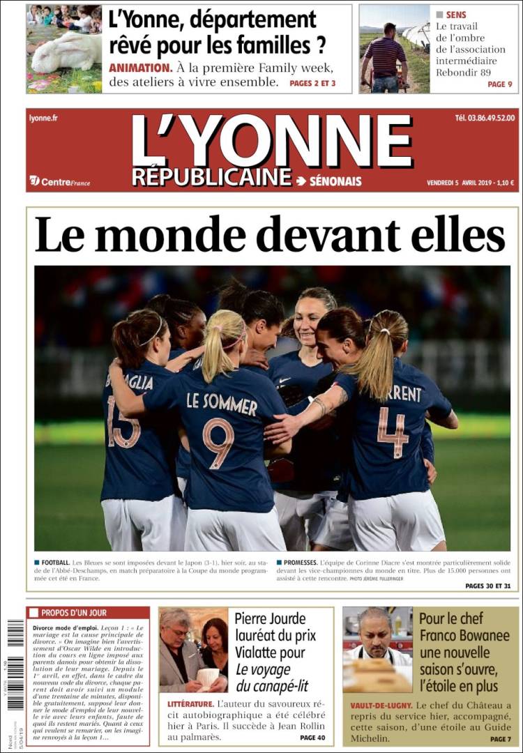 Portada de L'Yonne-Républicaine (Francia)