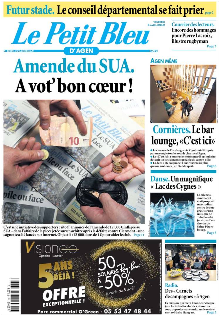 Portada de Le Petit Bleu (Francia)