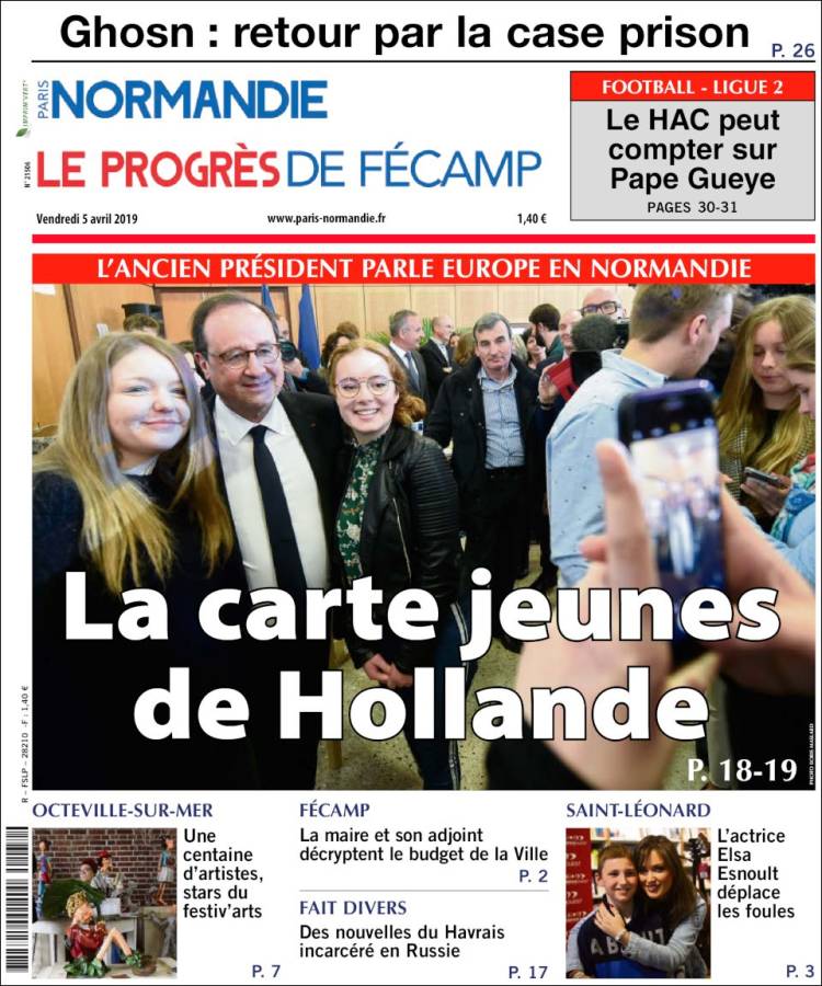 Portada de Progres de Fecamp (Francia)
