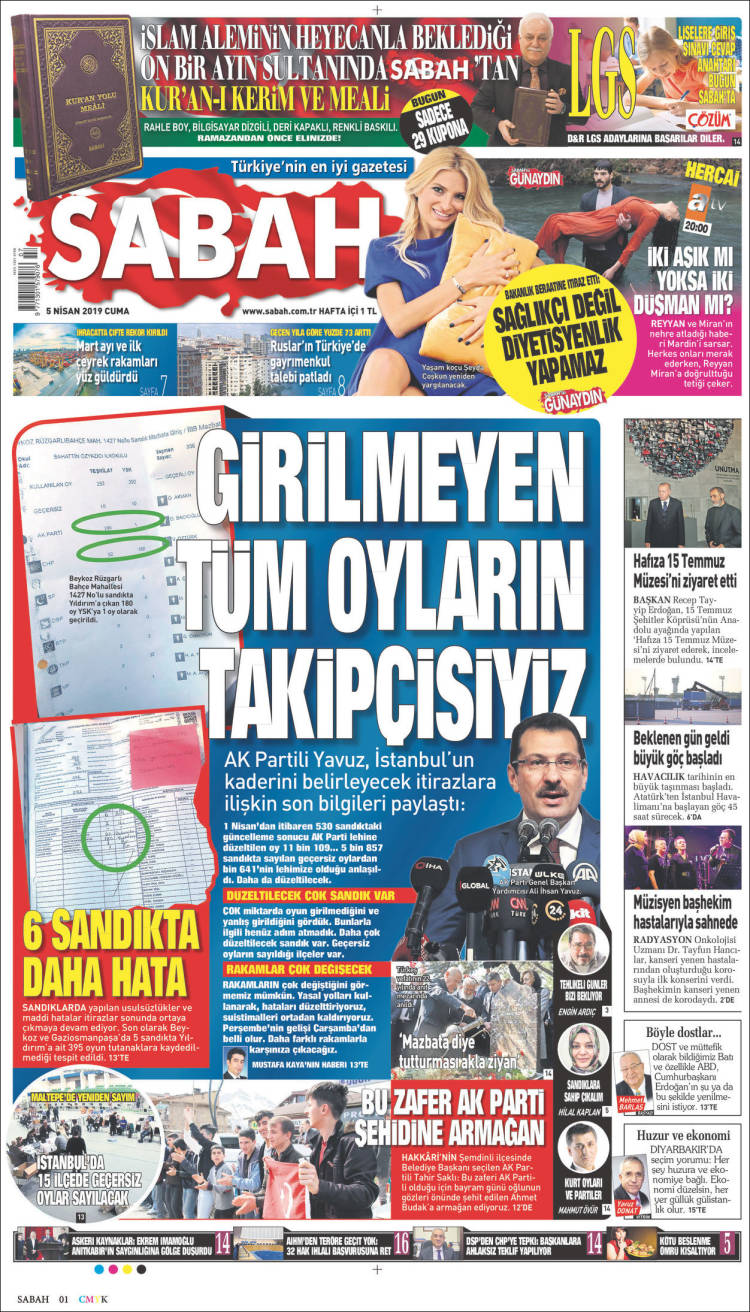 Portada de Sabah (Turqu&iacute;a)