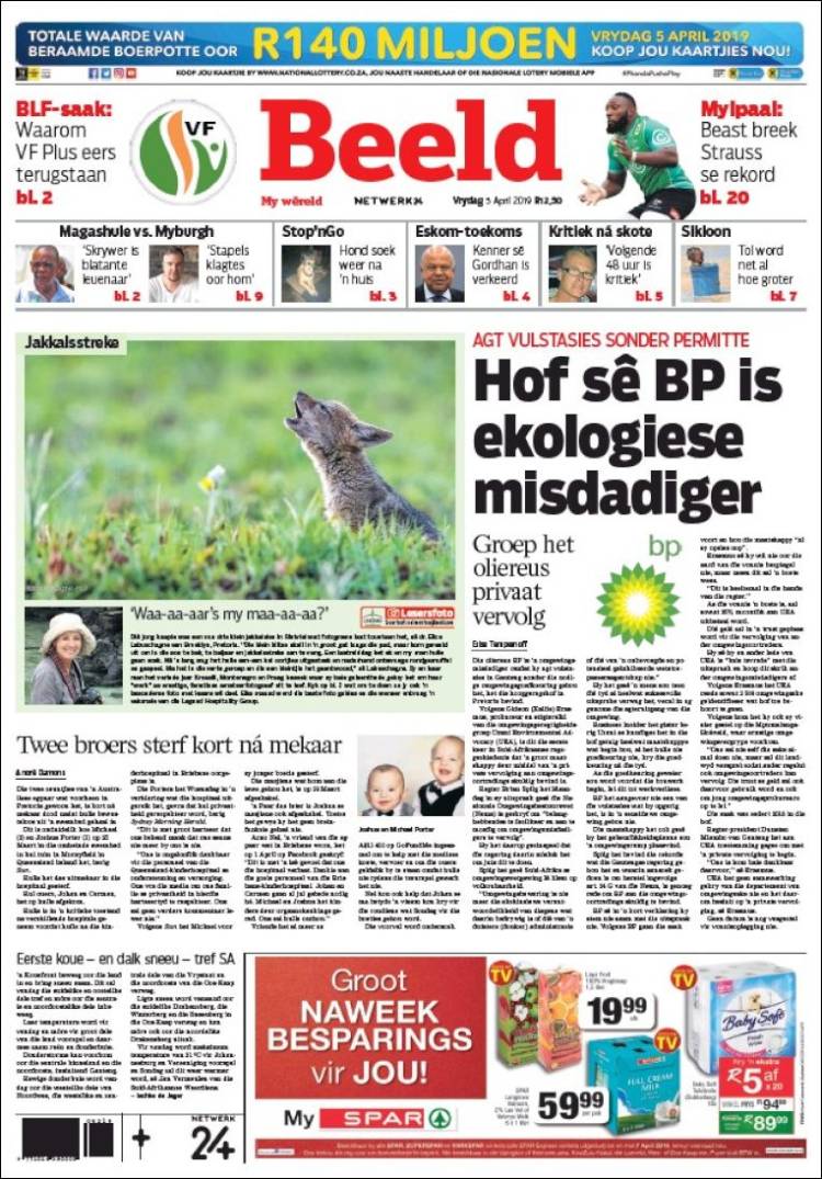 Portada de Beeld (Sud&aacute;frica)