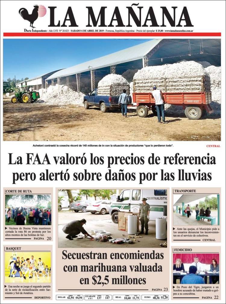 Portada de Diario La Mañana (Argentina)