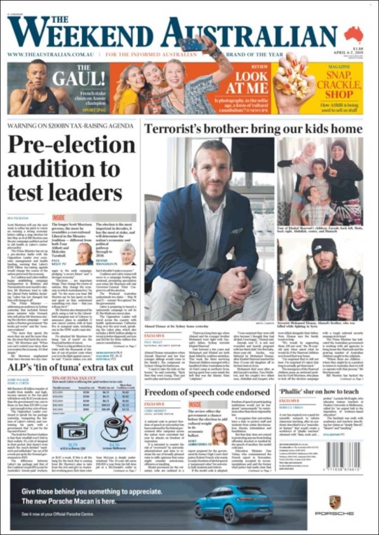 Portada de The Australian (Australia)