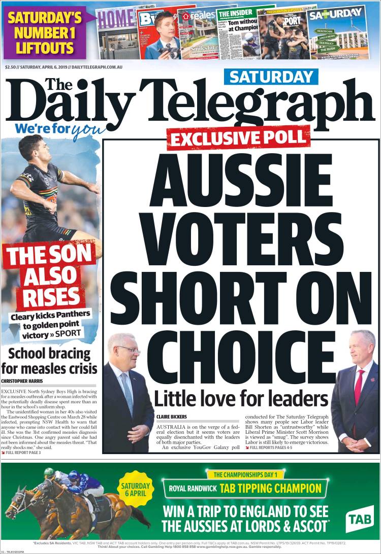 Portada de The Daily Telegraph (Australia)