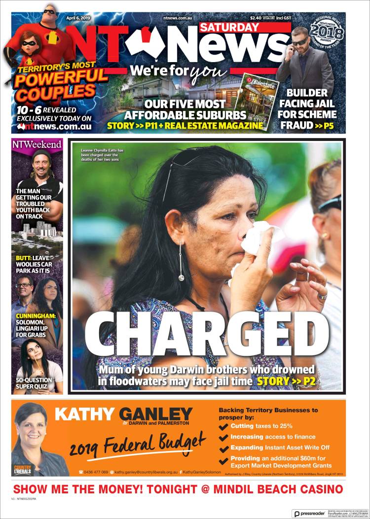 Portada de Northern Territory News (Australia)