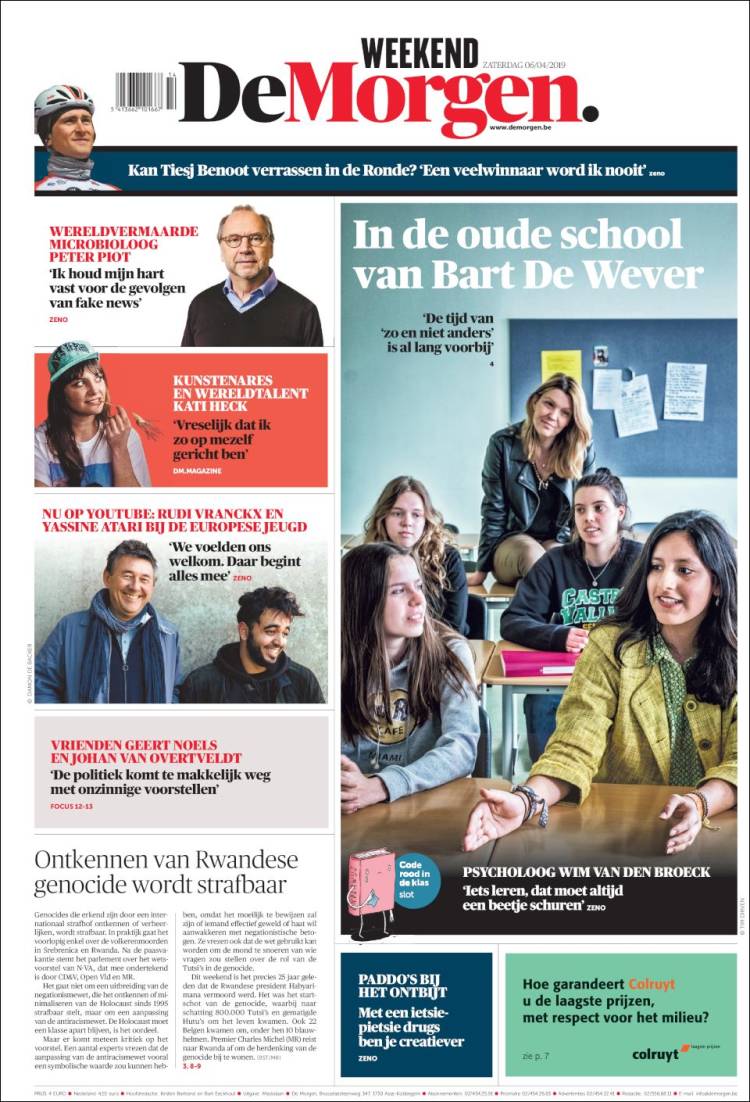 Portada de De Morgen (B&eacute;lgica)