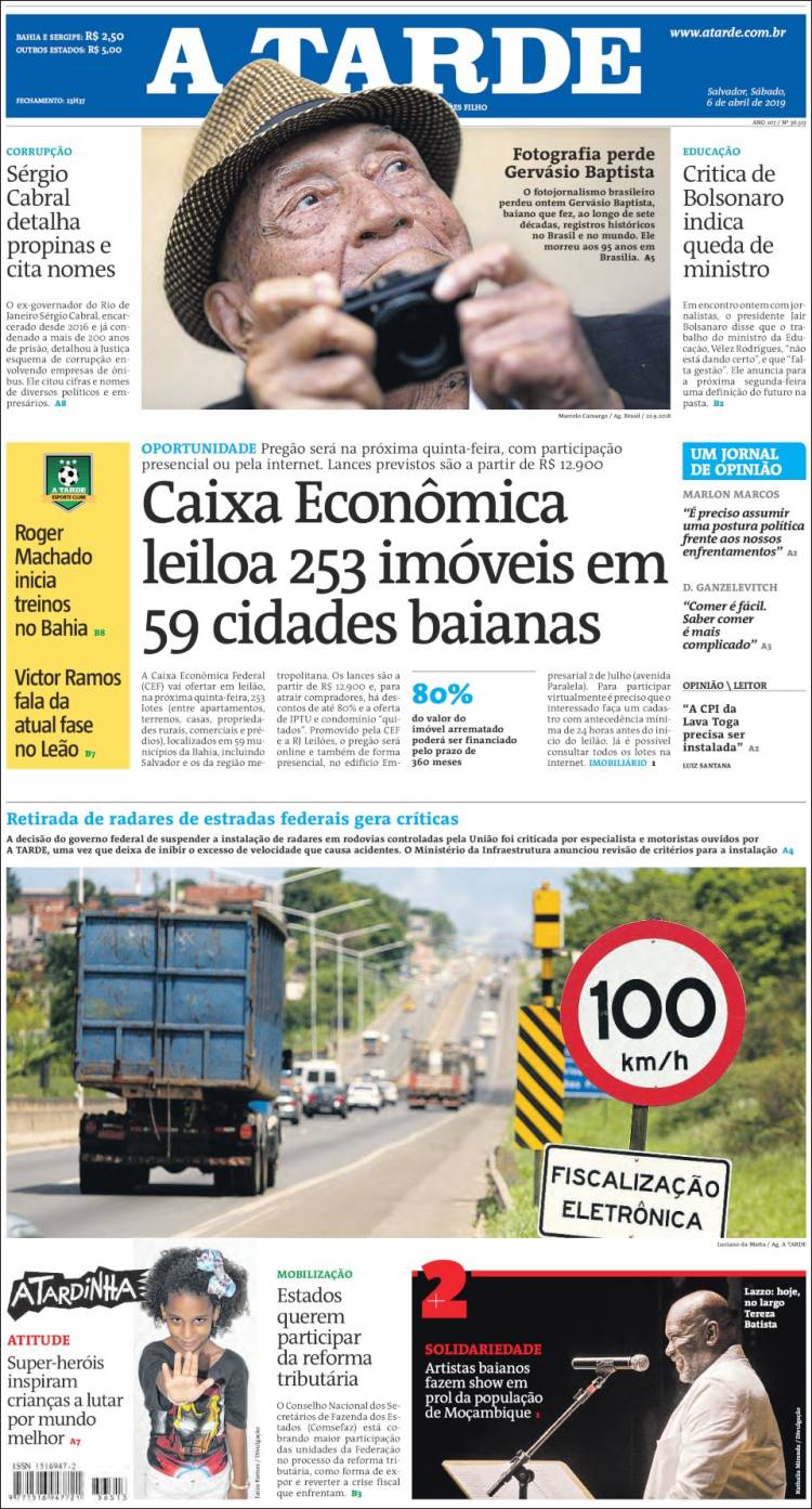 Portada de Diário A Tarde (Brasil)