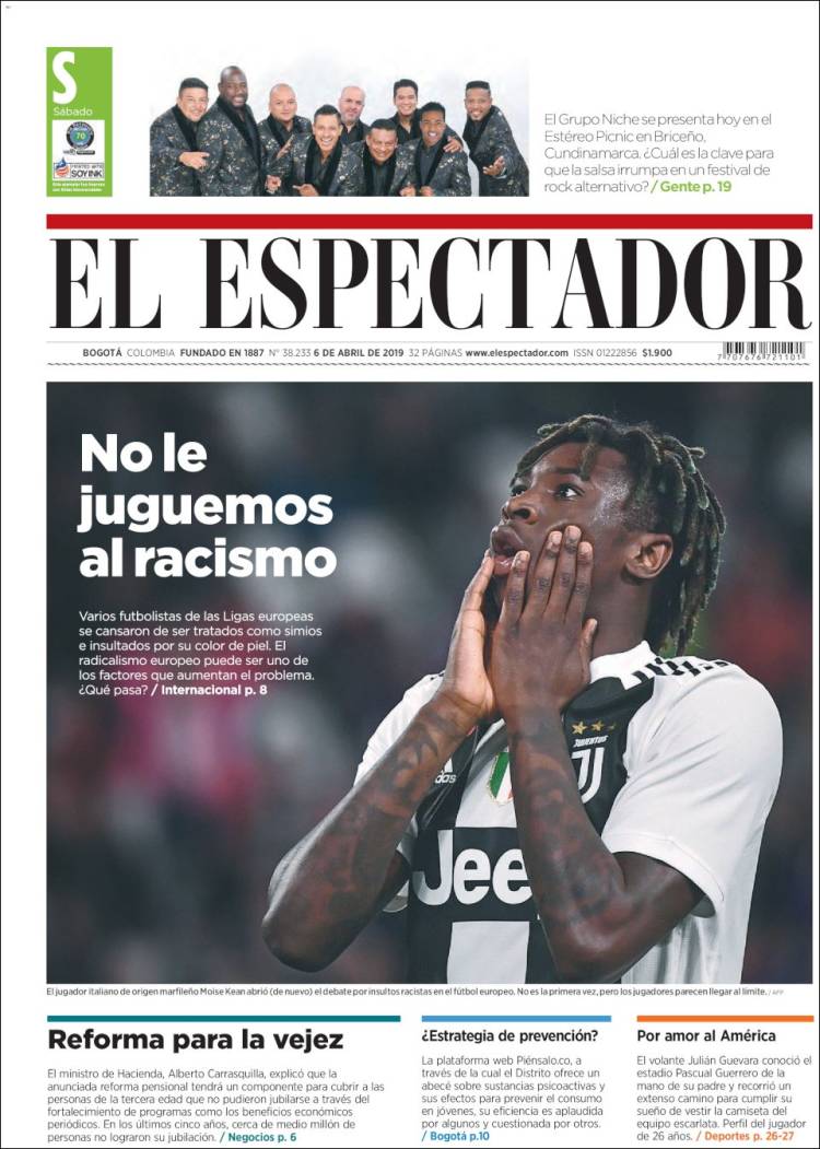 Portada de El Espectador (Colombia)