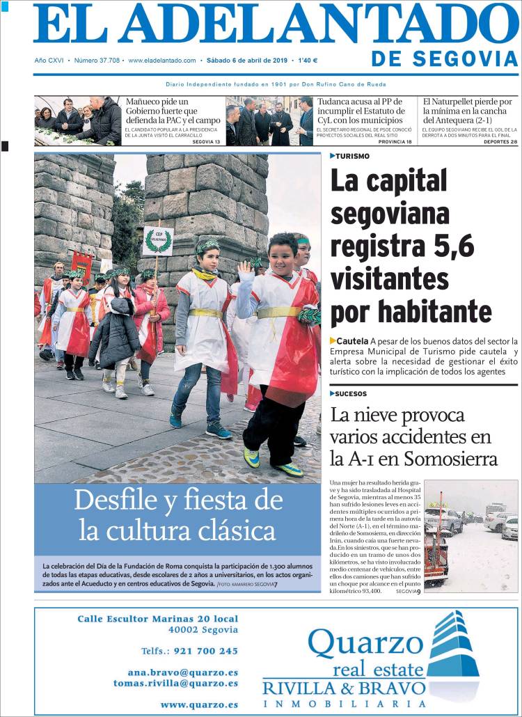 Portada de El Adelantado de Segovia (Espa&ntilde;a)