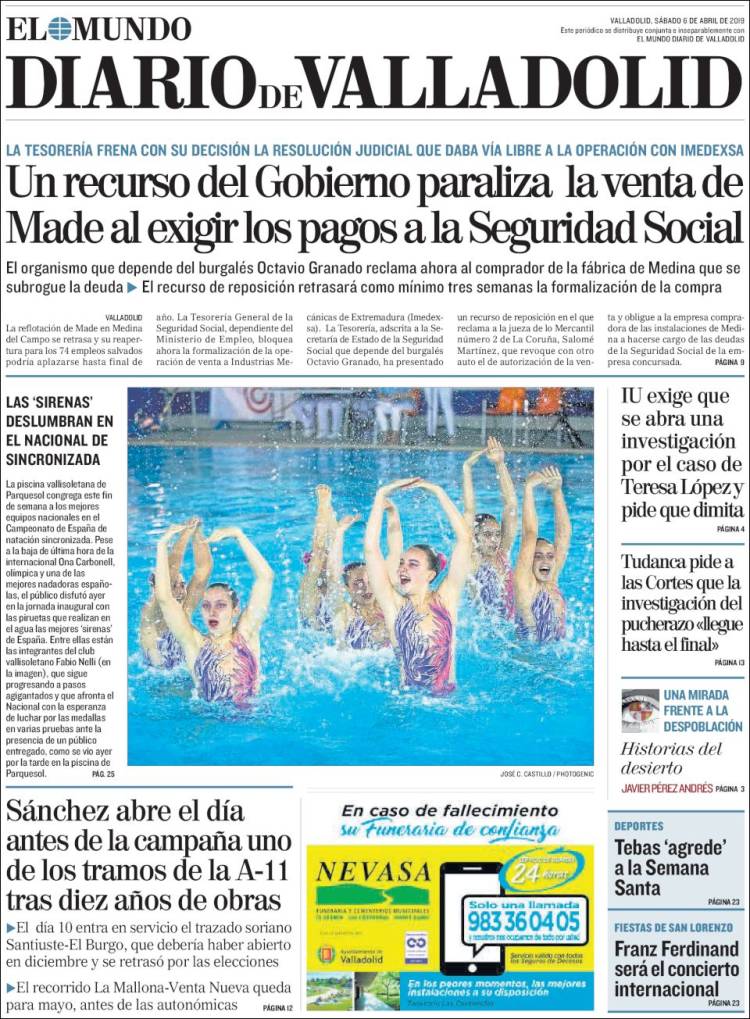 Portada de Diario de Valladolid (España)