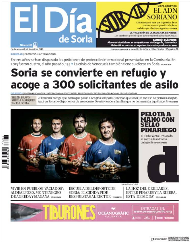 Portada de El Día de Soria (Espa&ntilde;a)