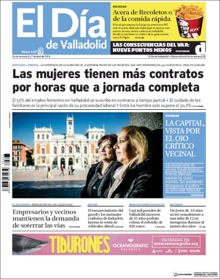 Portada de El Día de Valladolid (España)