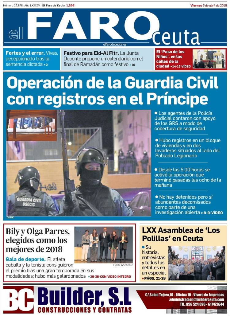 Portada de El Faro de Ceuta (Espa&ntilde;a)