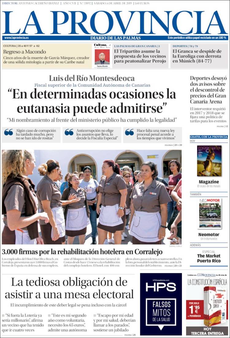 Portada de La Provincia (España)