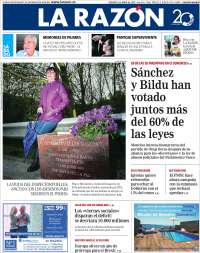 Portada de La Razón (España)