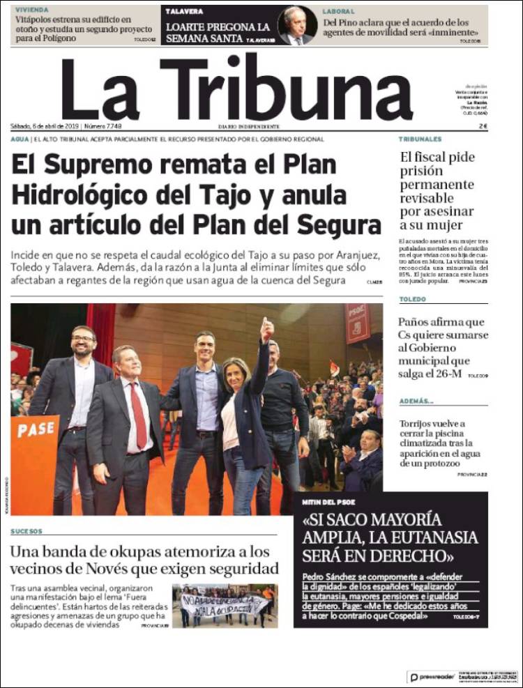 Portada de La Tribuna de Toledo (España)