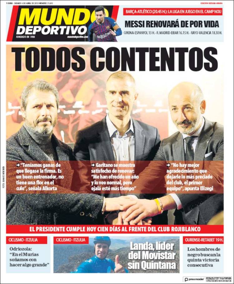 Portada de Mundo Deportivo Bizkaia (Espa&ntilde;a)