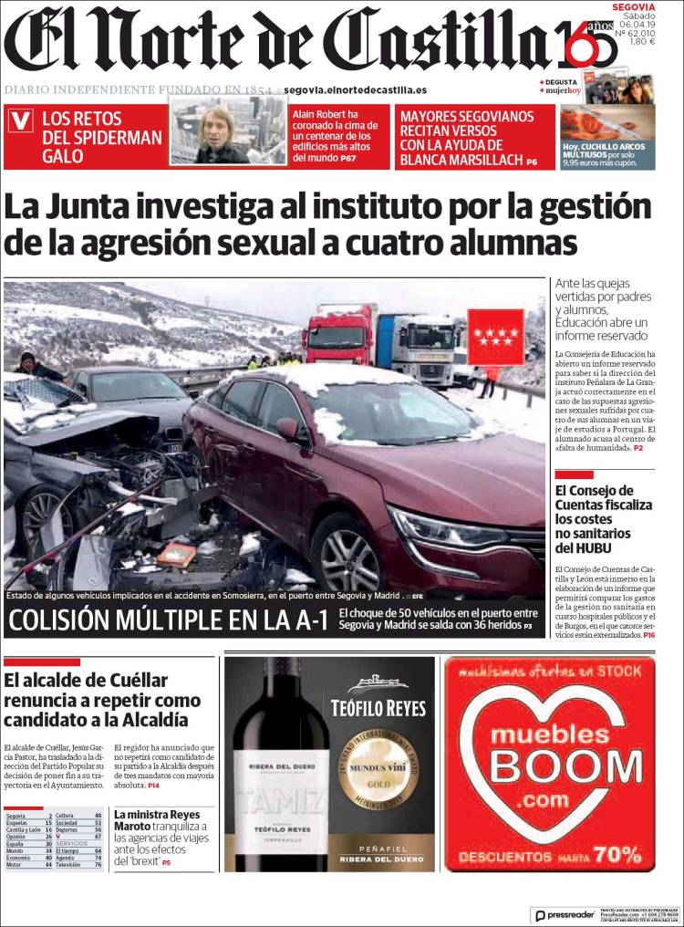 Portada de Norte de Castilla - Segovia (Espa&ntilde;a)