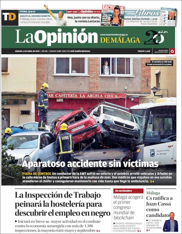Portada de La Opinión de Málaga (Espa&ntilde;a)