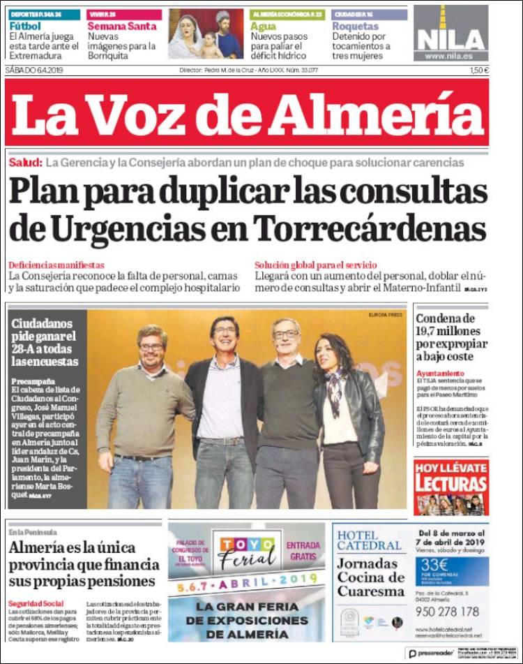 Portada de La Voz de Almería (Espa&ntilde;a)