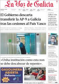 Portada de La Voz de Galicia (España)