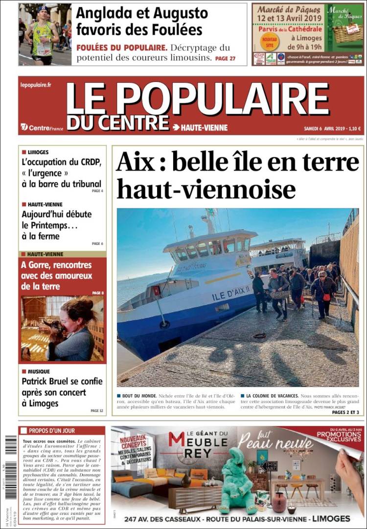 Portada de Le Populaire du Centre (Francia)