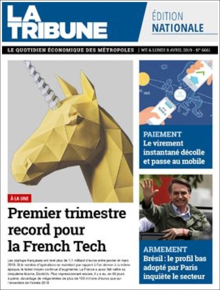 Portada de La Tribune (Francia)