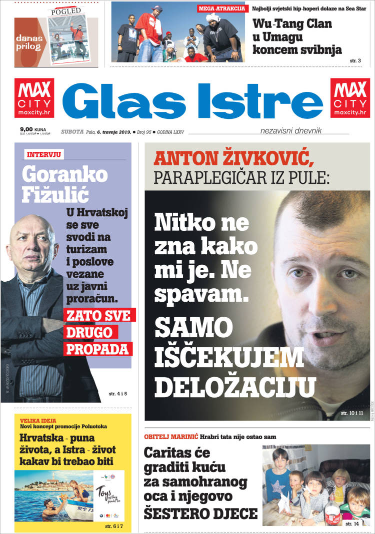 Portada de Glas Istre (Croacia)