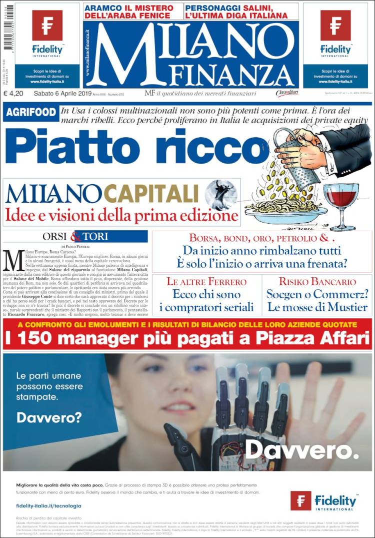 Portada de Milano Finanza (Italia)